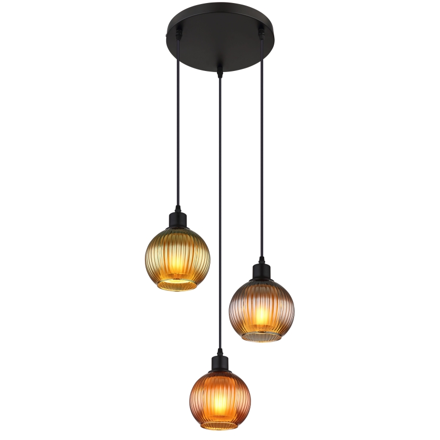 Globo - Lühter 3xE27/25W/230V d. 36 cm vask/roheline/sinine