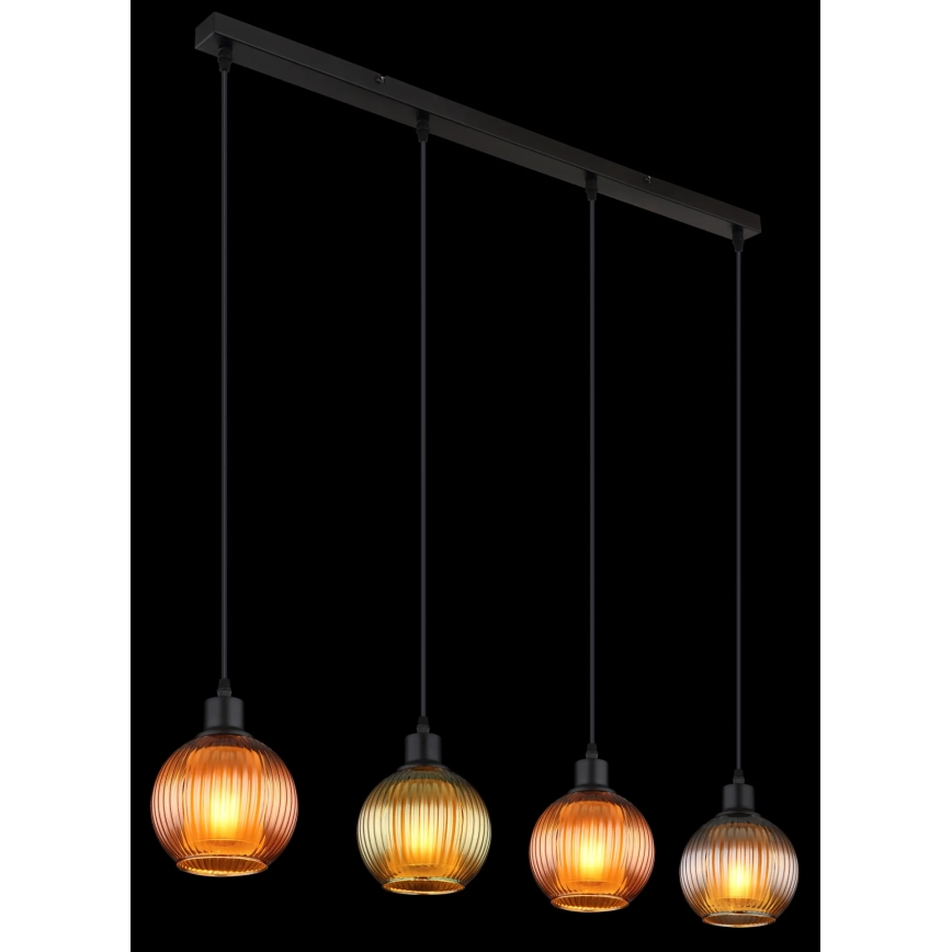Globo - Lühter 4xE27/25W/230V vask/roheline/sinine