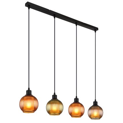 Globo - Lühter 4xE27/25W/230V vask/roheline/sinine