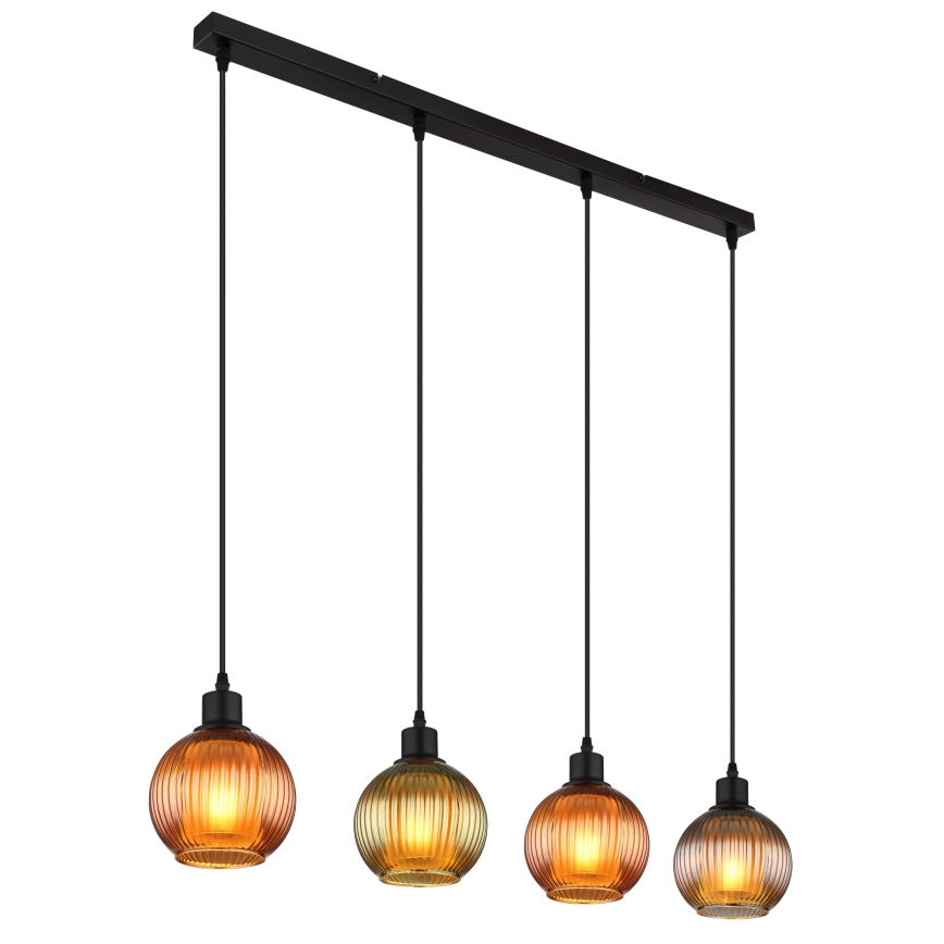 Globo - Lühter 4xE27/25W/230V vask/roheline/sinine