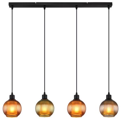 Globo - Lühter 4xE27/25W/230V vask/roheline/sinine