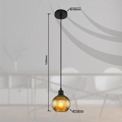 Globo - Lühter 1xE27/25W/230V d. 15 cm roheline