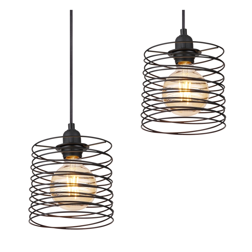 Globo 15640-4H - TILLY rippvalgusti kaabliga 4xE27/60W/230V must