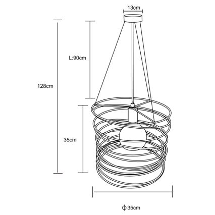 Globo 15640H - Ripplühter kaabliga TILLY 1xE27/60W/230V must