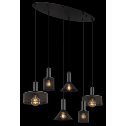 Globo 15648-6H - Kaabliga rippuv lühter JEDD 6xE27/60W/230V must