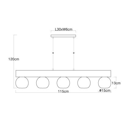 Globo - Lühter 5xE27/40W/230V