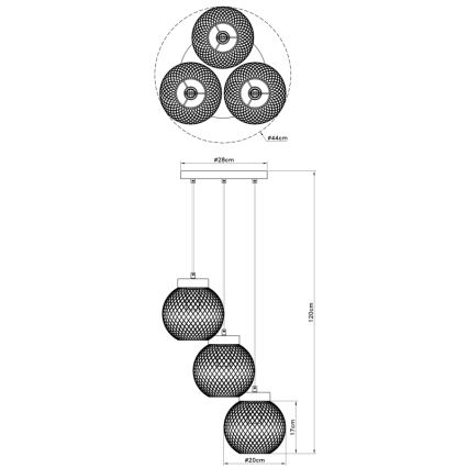 Globo - Lühter 3xE27/60W/230V