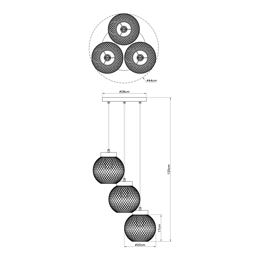 Globo - Lühter 3xE27/60W/230V