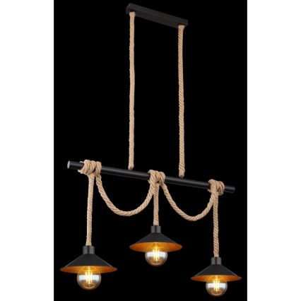 Globo 15690-3H - Ripplamp kaabliga DIANA 3xE27/60W/230V must
