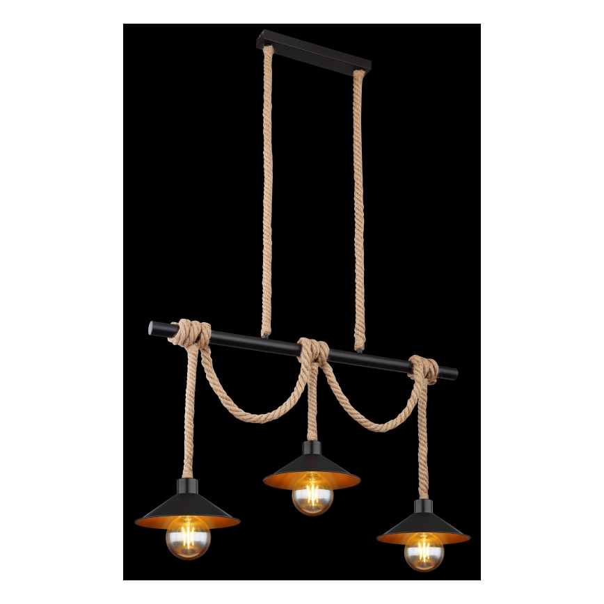 Globo 15690-3H - Ripplamp kaabliga DIANA 3xE27/60W/230V must