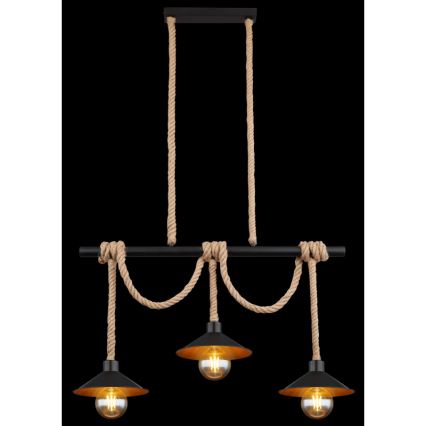 Globo 15690-3H - Ripplamp kaabliga DIANA 3xE27/60W/230V must