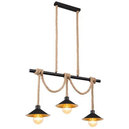 Globo 15690-3H - Ripplamp kaabliga DIANA 3xE27/60W/230V must