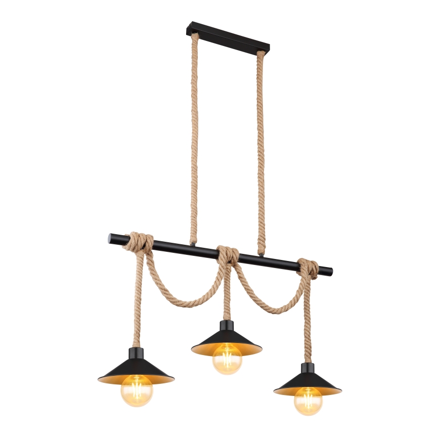 Globo 15690-3H - Ripplamp kaabliga DIANA 3xE27/60W/230V must