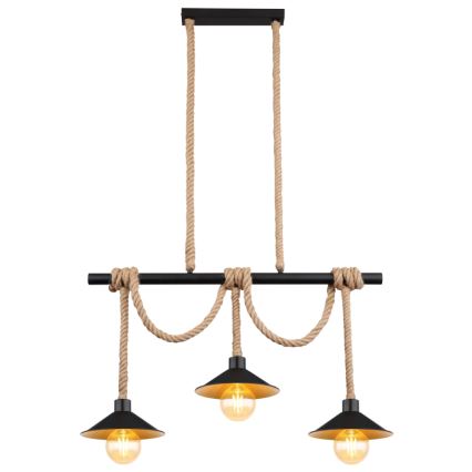 Globo 15690-3H - Ripplamp kaabliga DIANA 3xE27/60W/230V must