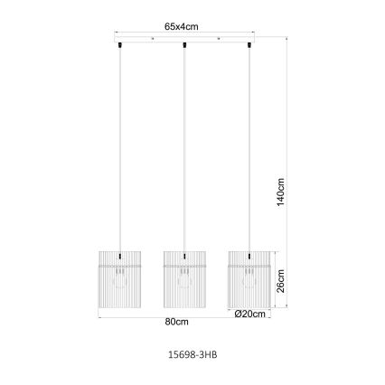 Globo - kaabliga ripplühter 3xE27/60W/230V