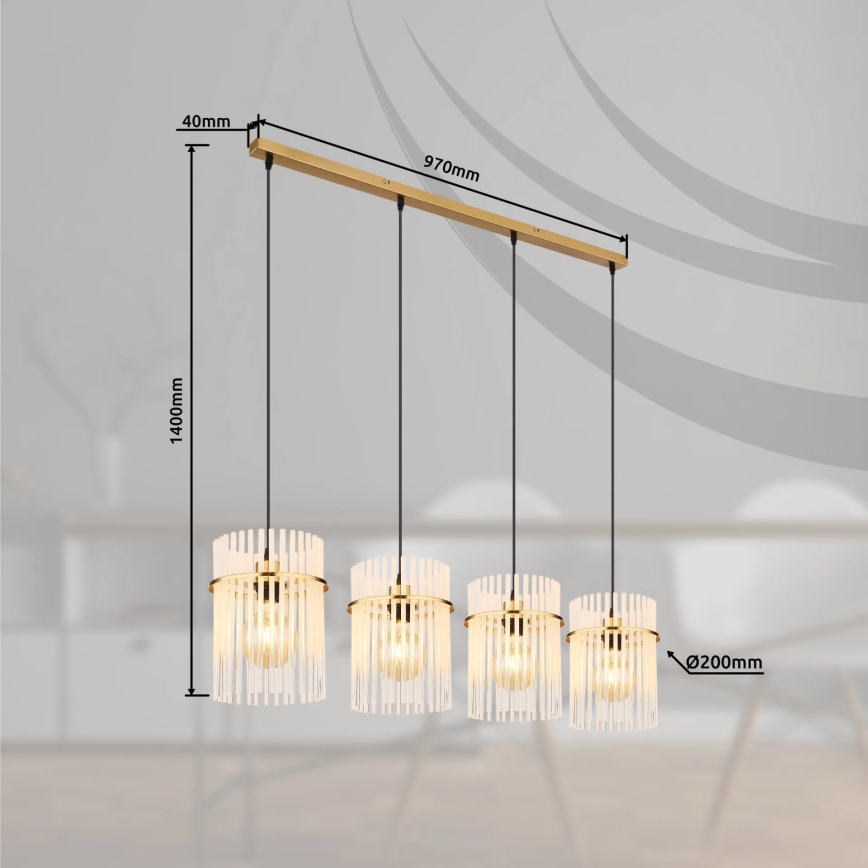 Globo - Lühter 4xE27/60W/230V kuldne