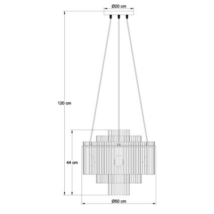 Globo - Rippvalgusti kaablil 5xE27/60W/230V must