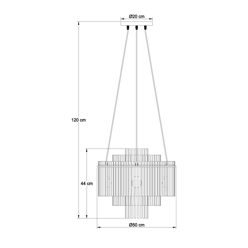 Globo - Rippvalgusti kaablil 5xE27/60W/230V must