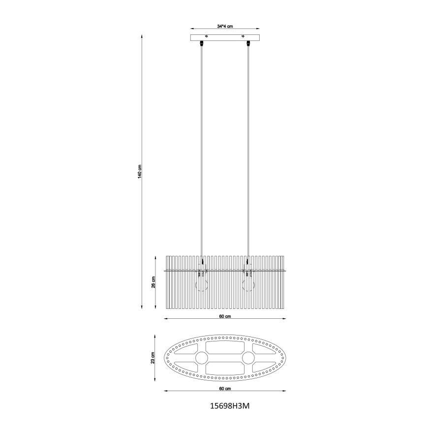 Globo - Lühter 2xE27/60W/230V kuldne
