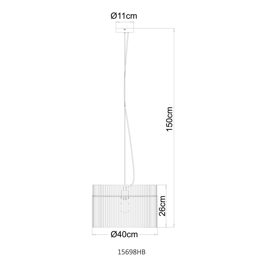 Globo - Rippvalgusti juhtmega 1xE27/60W/230V, läbimõõt 40 cm, kreemjas