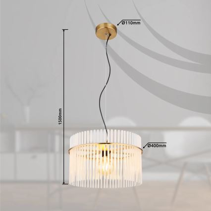 Globo - Lühter 1xE27/60W/230V d. 40 cm kuldne