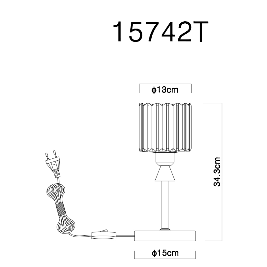 Globo - Laualamp 1xE27/60W/230V d. 15 cm must