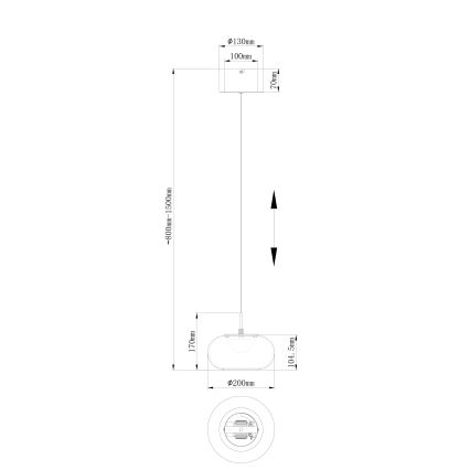Globo - LED Lühter LED/6W/230V must