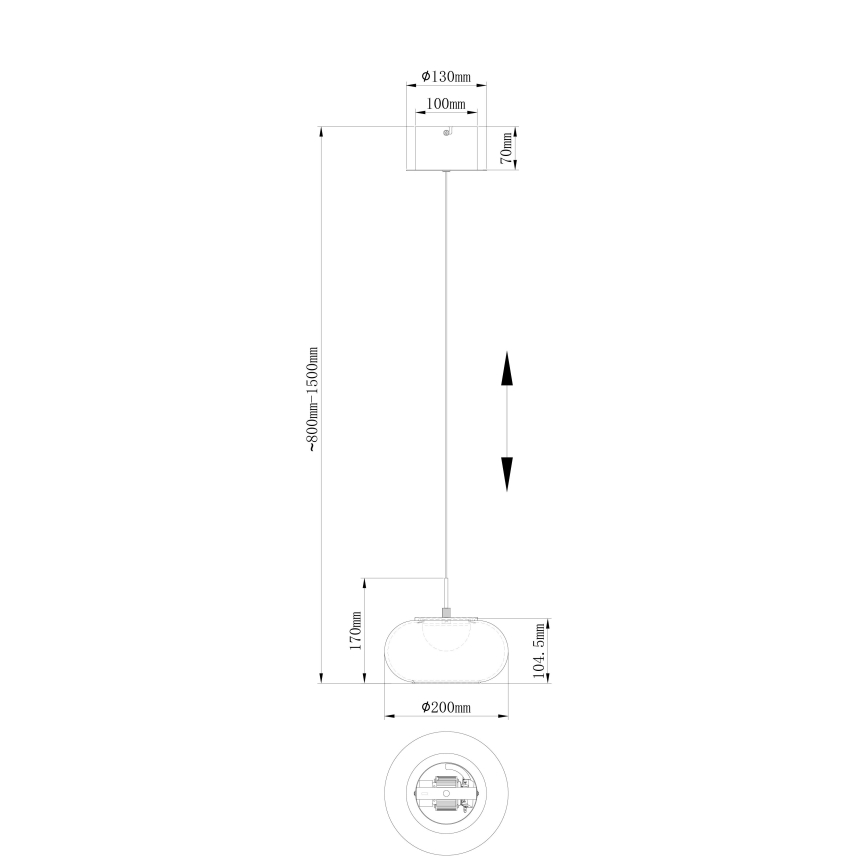 Globo - LED Lühter LED/6W/230V must