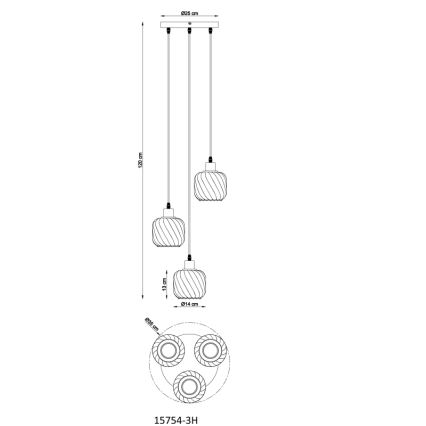 Globo - Lühter 3xE27/25W/230V