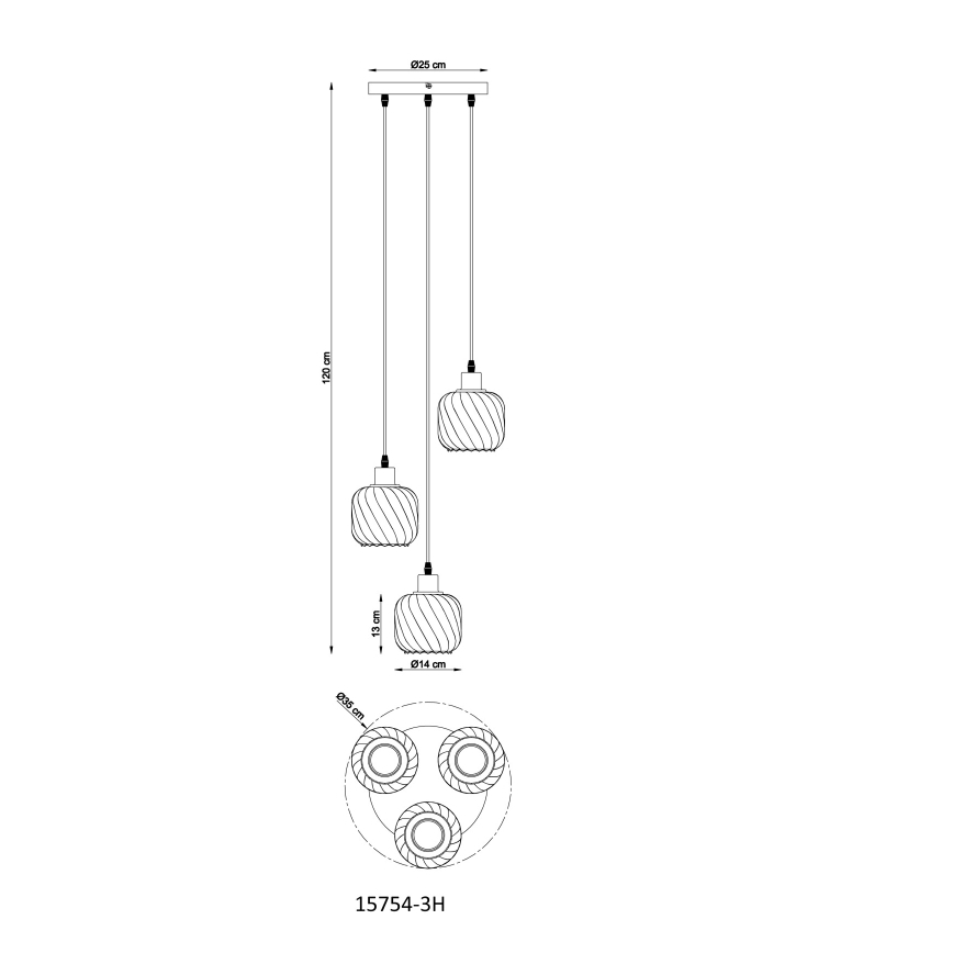 Globo - Lühter 3xE27/25W/230V