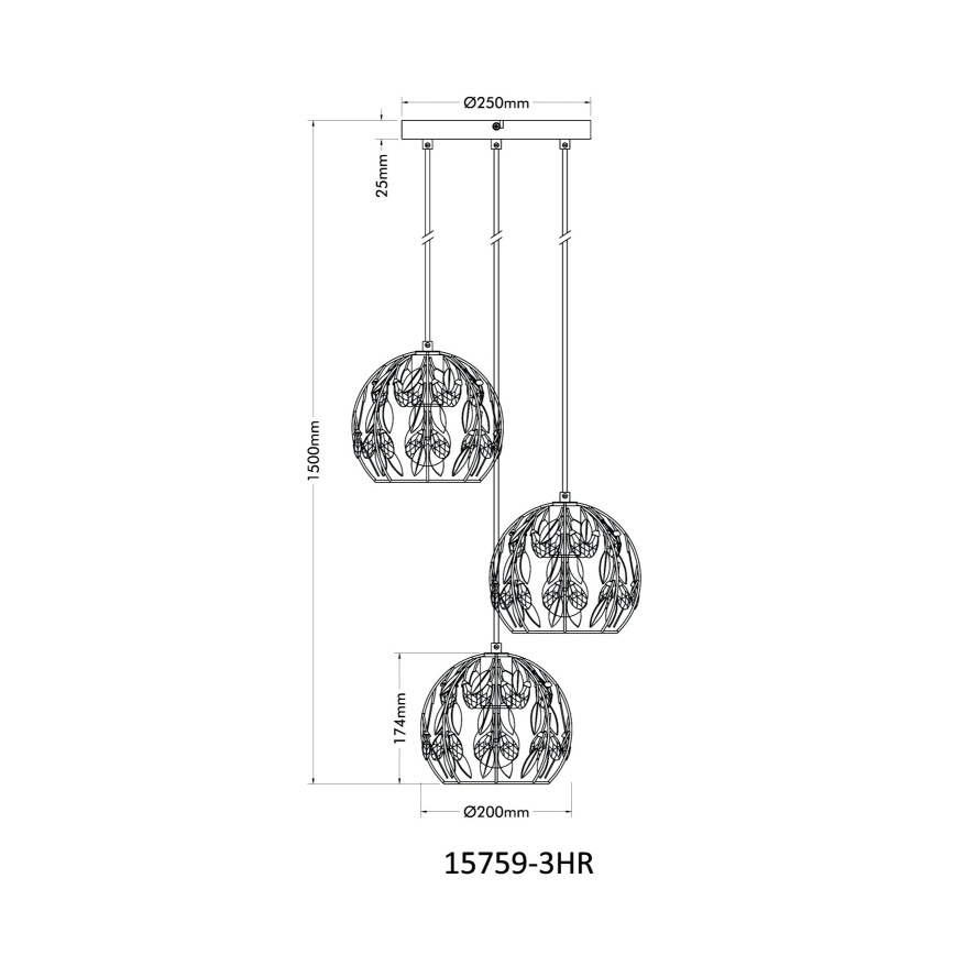 Globo - Lühter 3xE27/40W/230V d. 41 cm