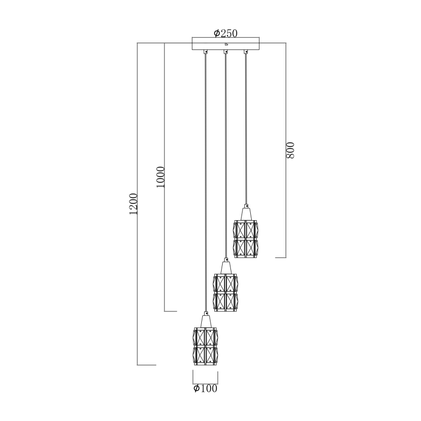 Globo 15760-3 - Kristall-lühter WOLLI 3xE14/40W/230V
