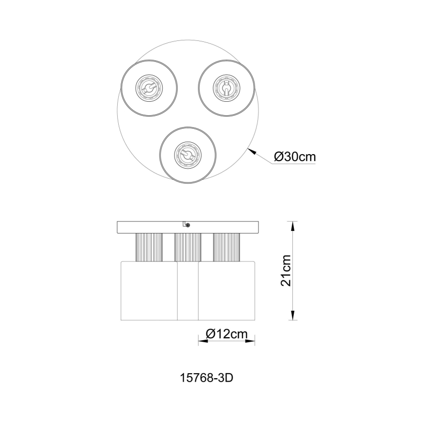 Globo - Pinnale kinnitatav lühter 3xE27/25W/230V must d. 30 cm