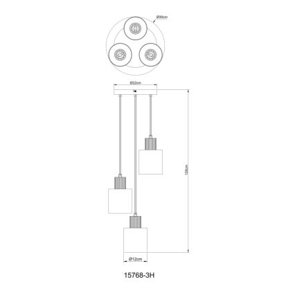 Globo - Lühter 3xE27/25W/230V must d. 30 cm