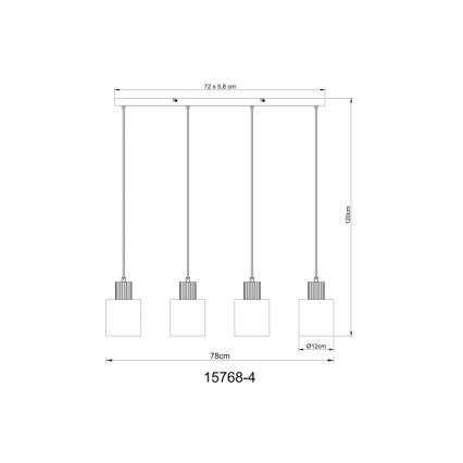Globo - Rippvalgusti traadiga 4xE27/25W/230V