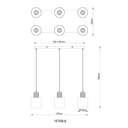 Globo - Rippvalgusti kaablil 6xE27/25W/230V