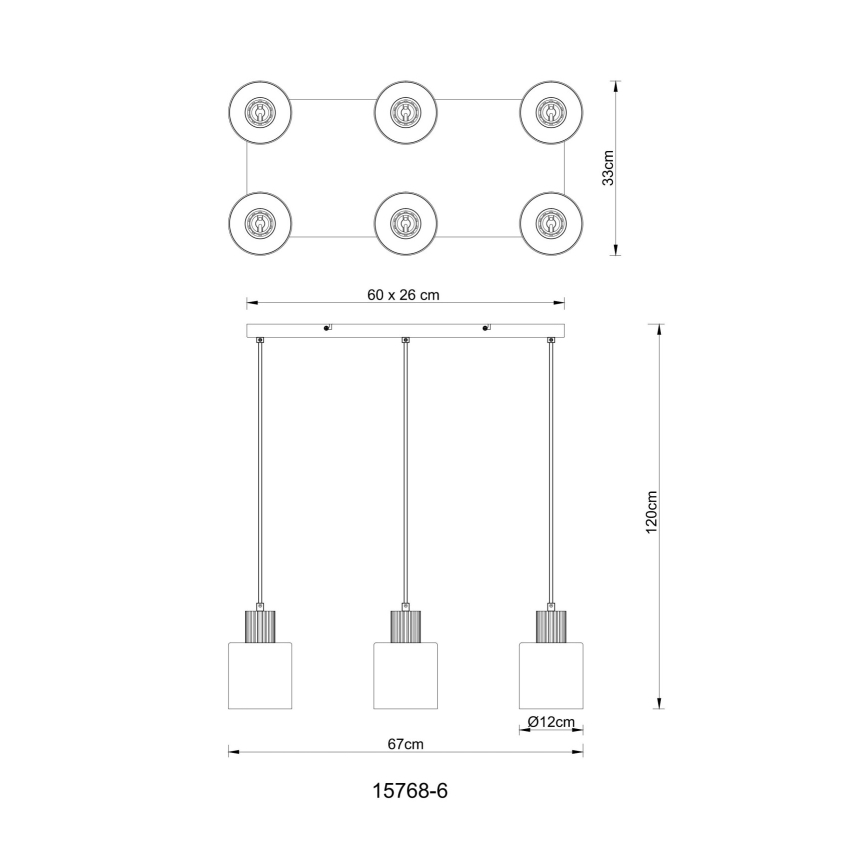 Globo - Rippvalgusti kaablil 6xE27/25W/230V