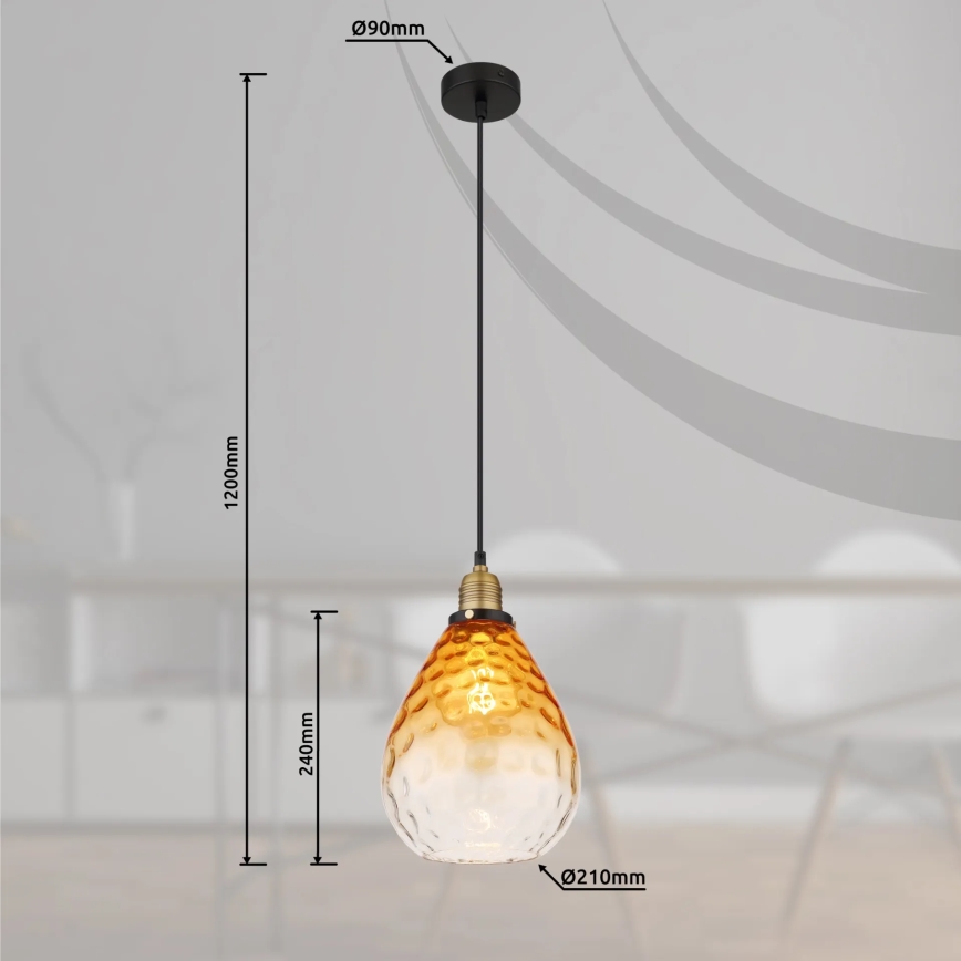 Globo - Lühter 1xE27/60W/230V d. 21 cm oranž