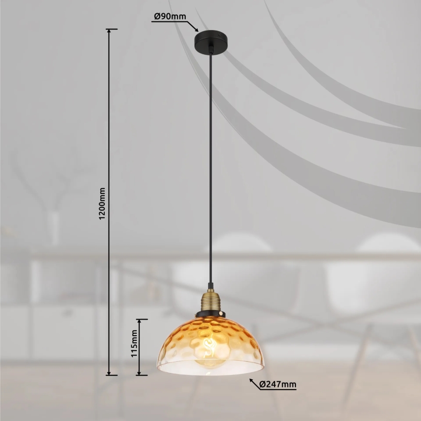 Globo - Lühter 1xE27/60W/230V d. 25 cm oranž