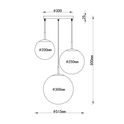 Globo - Lühter 3xE27/60W/230V