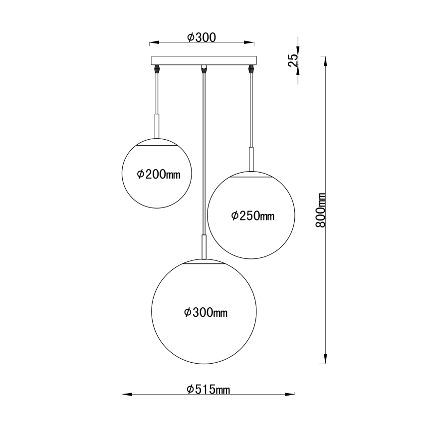 Globo - Lühter 3xE27/60W/230V