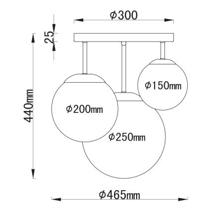 Globo - Kinnitatav lühter 3xE27/60W/230V
