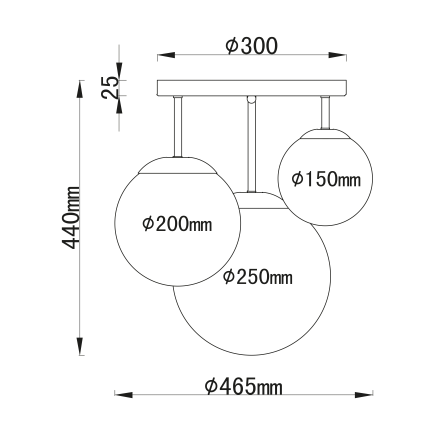 Globo - Kinnitatav lühter 3xE27/60W/230V