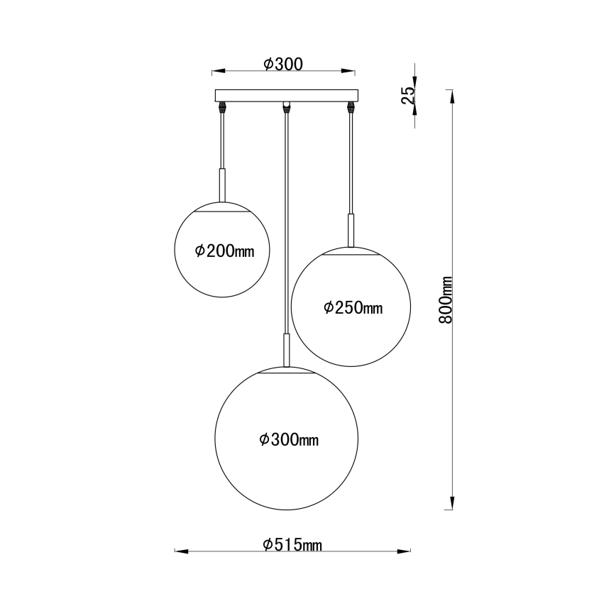 Globo - Lühter 3xE27/60W/230V