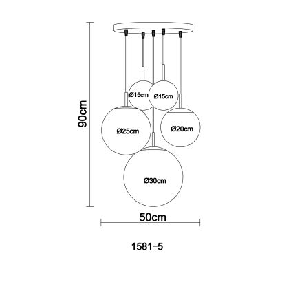 Globo - Laevalgusti 5xE27/60W/230V