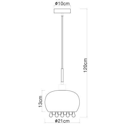 Globo - Lühter 1xE27/9W/230V d. 21 cm must