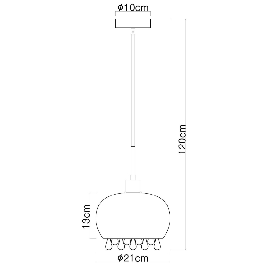 Globo - Lühter 1xE27/9W/230V d. 21 cm must