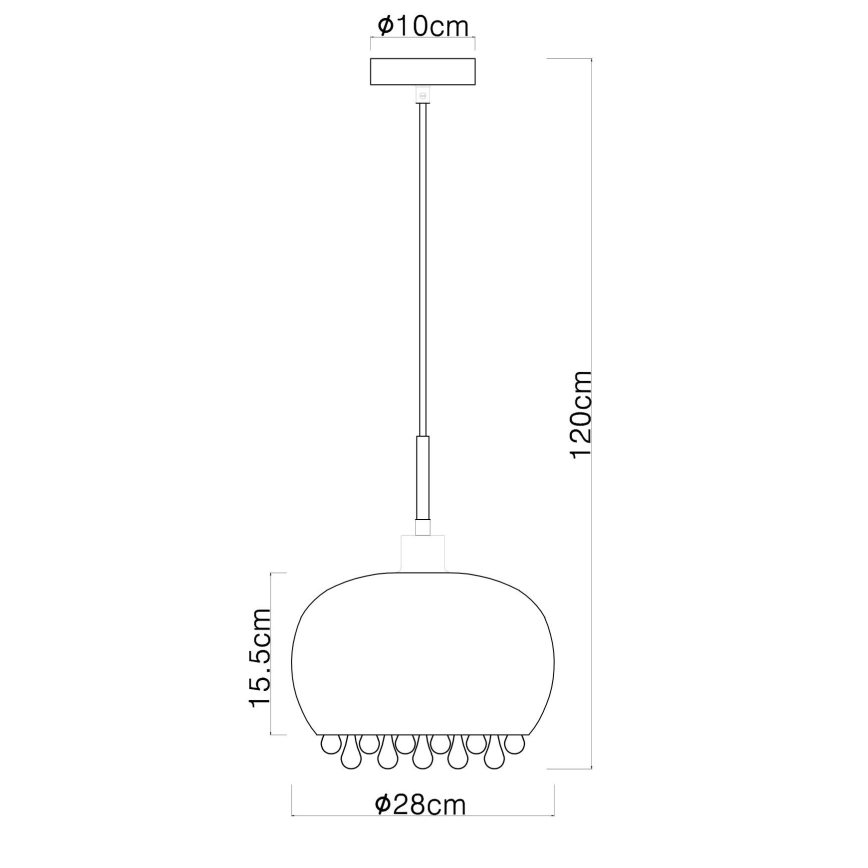 Globo - Lühter 1xE27/9W/230V d. 28 cm must