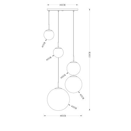 Globo - Lühter 5xE27/40W/230V d. 65 cm