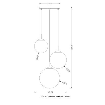 Globo - Lühter 3xE27/40W/230V d. 51 cm